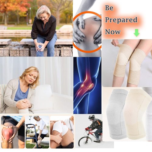 iEasey Thermal Knee Warmer with Warm Lining Stretch Knit Arthritic Knee Sleeves Night Sleep Knee Wrap Pad Brace Support Band