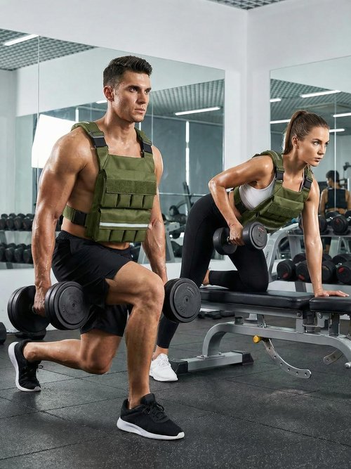 SMONT Weight Vest for Women Men - Adjustable Rucking Vest Strength Training, Running, Walking - Secure Fit for Gym Outdoor Workouts Strengthen Endurance Training（Excluding Lead Blocks）Army Green