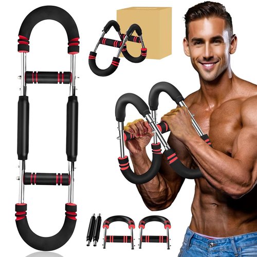 Twister arm Trainer, Adjustable Resistance (40-140 lbs) Chest Workout Equipment,Forearm Power Exercise bar , pectoralis spinalis Device, Portable Detachable Design
