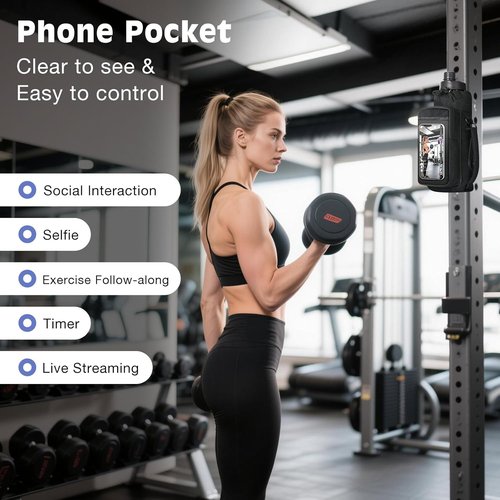 MoKo Magnetic Gym Bag - Water Bottle Holder with Clear Phone Pouch | Built-in 4 Magnets, Black