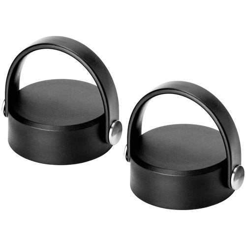 Bluwing Lid for Hydro Flask 32 40 oz Wide Mouth, Replacement Lids for Hydroflask 12 16 18 20 32 40 64oz Wide Mouth Water Bottles, Flexible Handle Lid(Black 2 Pack)