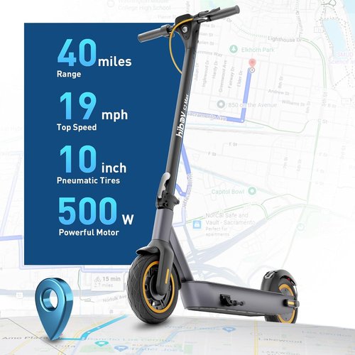 Hiboy S2/S2 MAX Electric Scooter - Powerful 350/500W Motor | 19 MPH Speed, 17/40.4 Miles Range, 8.5/10" Tires