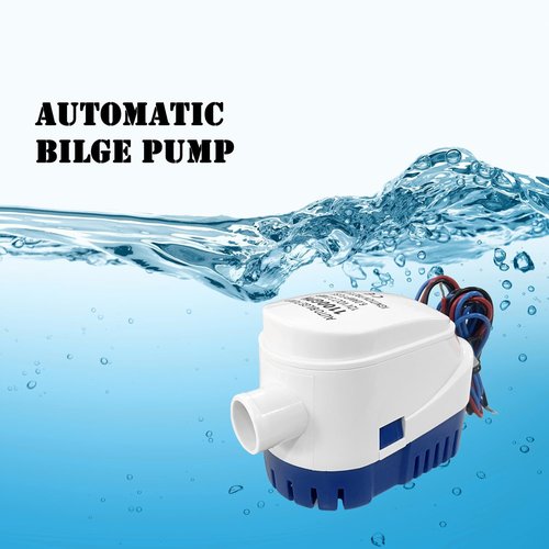 Automatic Submersible Bilge Pump by [Brand Name] - 12V 1100GPH with Built-In Float Switch | 1-1/8 Inch Dia
