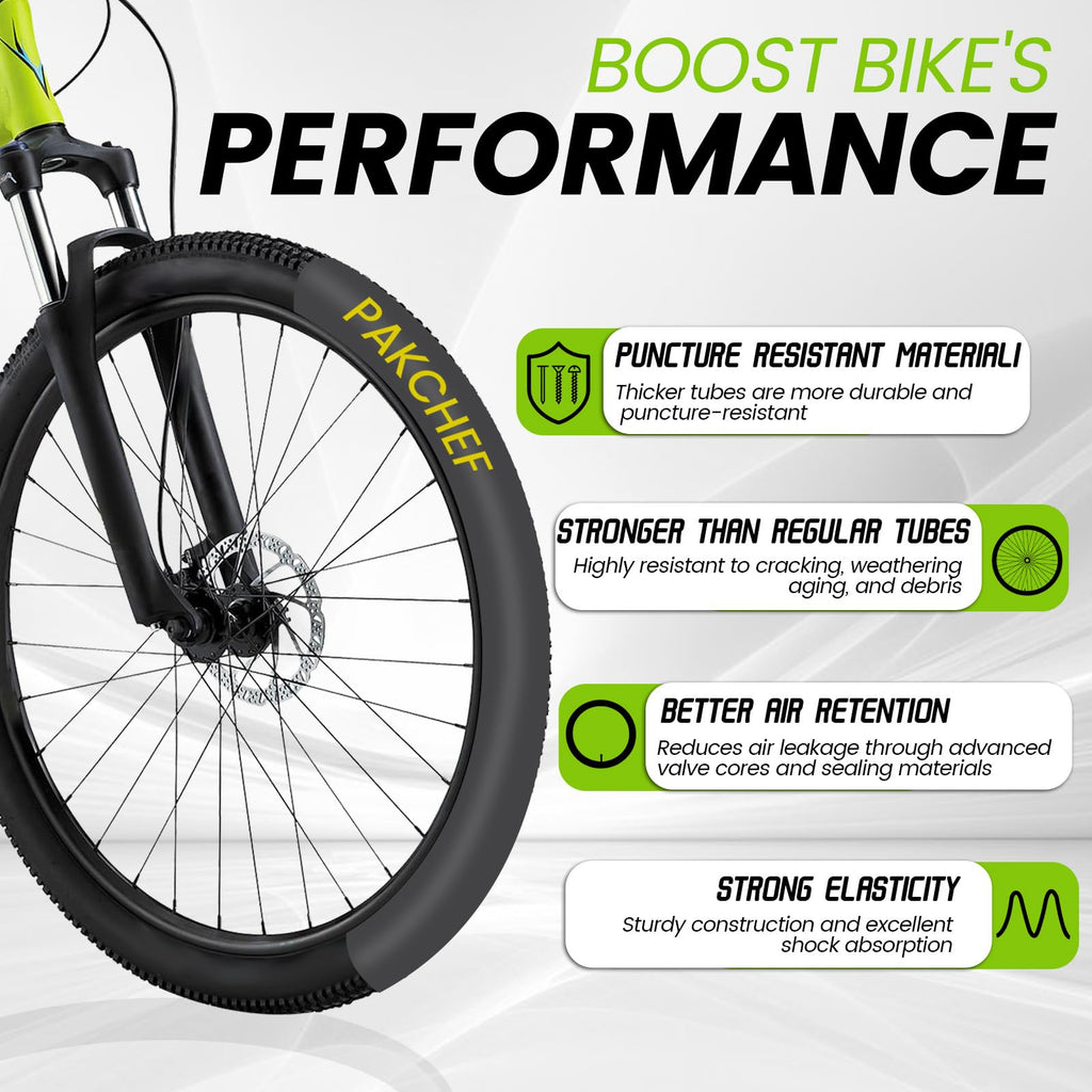 4 Pack Heavy Duty Bike Tubes for 26 x 1.75/1.95/2.10/2.125-32mm Schrader Valve - Thicker Butyl Rubber Bicycle Inner Tube for Mountain Road Cruisers City Bikes by PAKCHEF