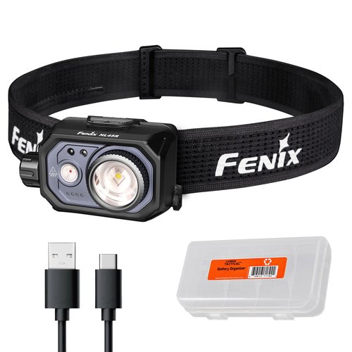 Fenix HL45R 1000 Lumen Zoomable Headlamp, USB-C Rechargeable, 3X AAA Dual Fuel, Gesture Sensing, Adjustable Focus with Floodlight,Spotlight, Red Light and Organizer