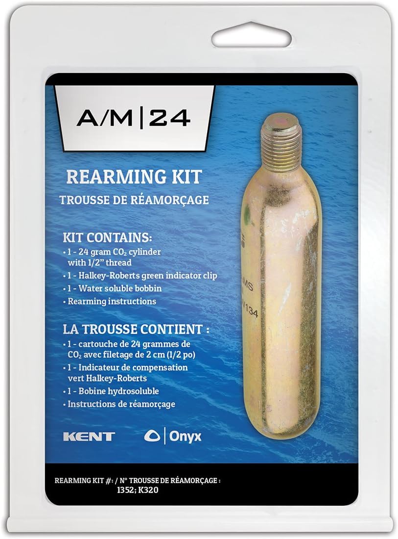 Onyx Rearming Kit for C02 Auto Manual PFD - Metal Cartridge, 24 Grams for Safety