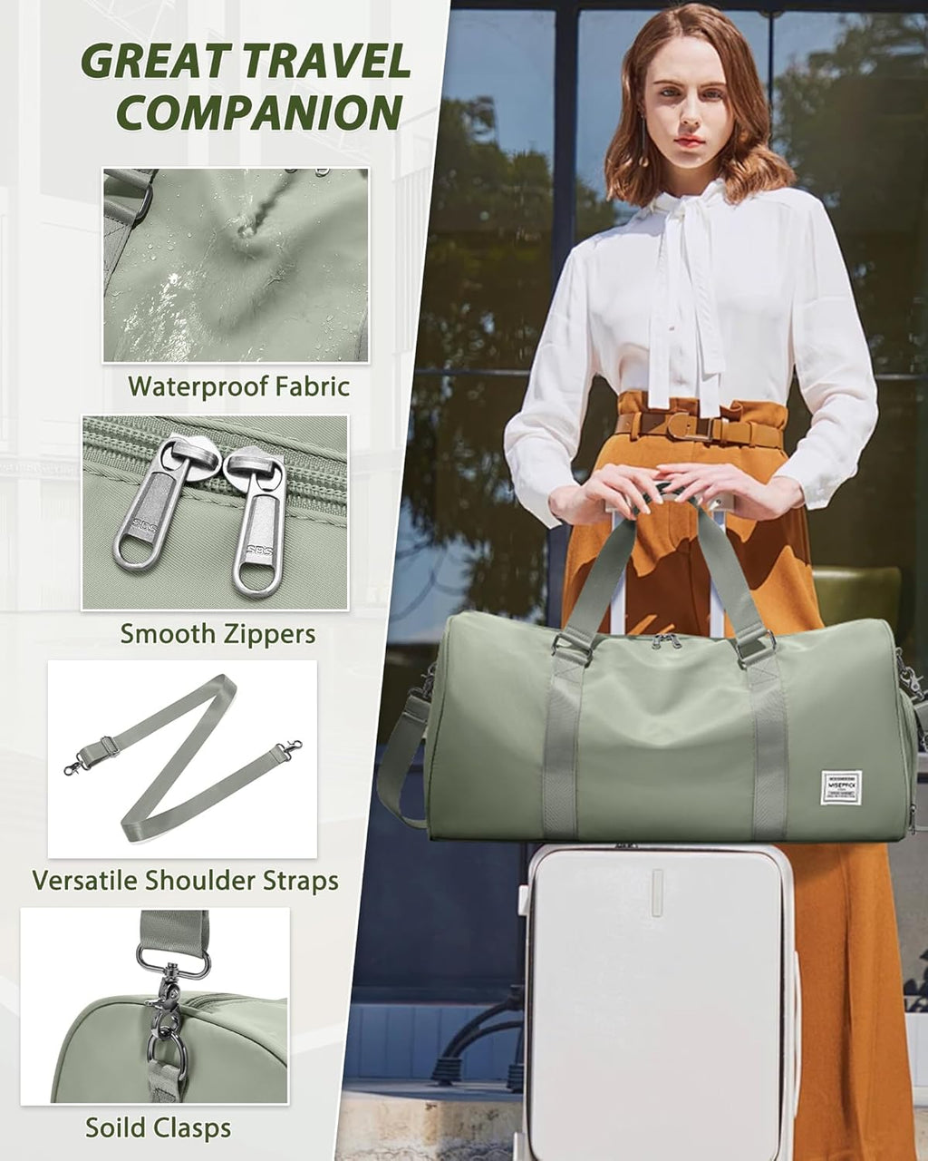 Skiennix Women's Gym Bag - Stylish Travel Duffel Tote for Weekend Getaways | Versatile & Spacious
