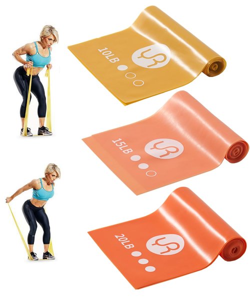 RYTMAT Resistance Bands, 6.5ft Long Non-Latex Elastic Stretch Bands, Exercise Bands for Physical Therapy, Yoga, Pilates, Rehab, Home Gym Workouts, Strength Training (Orange)