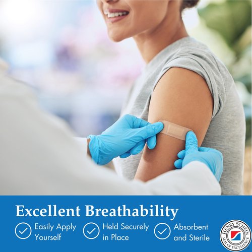 Henry Schein Sheer Adhesive Bandages, 1" x 3" Sterile Strips | Bulk Case of 1,500 (10 Packs of 150) | Breathable, Latex-Free First Aid Bandages for School Nurses, Offices & Businesses