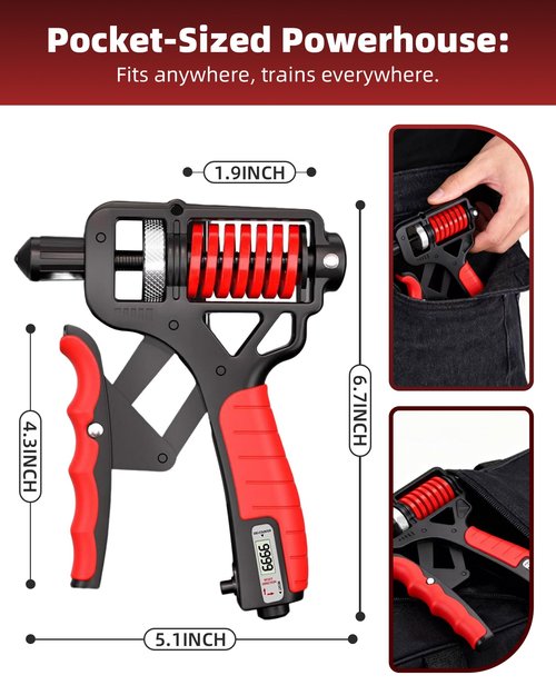 KERUIKE Grip Strength Trainer Hand Strengthening Devices with Adjustable Resistance 11-364lbs(5-165 kg) Forearm Strengthener Digital Counter Hand Gripper Finger Exerciser for Sports, Gym, Home, Rehab