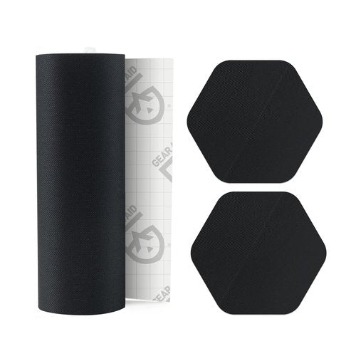 GEAR AID Tenacious Tape - 3” x 20” Nylon Fabric Repair Tape with 2 Hex Patches - Fix Holes in Outdoor Gear, Black