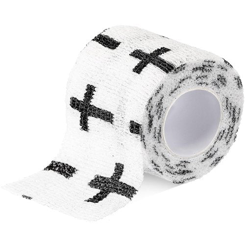TrelaCo 2 Pcs Cross Tape Christian Athletic Tape 2IN X 15FT Elastic Wrist Wrap for Baseball Soccer Football Gymnastic Non Woven Jesus Self Adhesive Bandage Sport Bandage Wrap for Wrist, Feet (White)