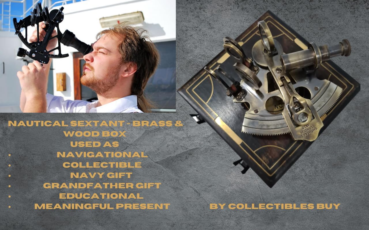 Vintage Brass Sextant Kelvin and Hughes 1930 – Nautical Navigation Instrument with Wooden Box by Smith & Co London Maritime Collectible Educational Gift