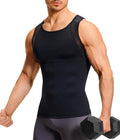 TAILONG Mens Compression Shirt Tank Top Undershirt Shapewear Slimming Body Shaper Vest Mesh Workout Shirts Black