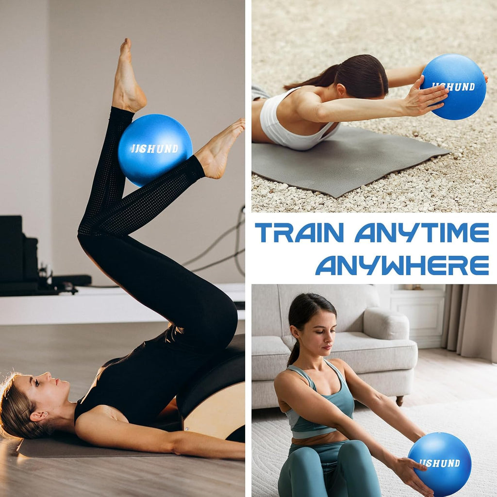 Pilates Ball - 9 Inch Mini Soft Exercise Ball for Home Gym Yoga & Core Training | Includes Workout Guide