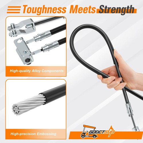 GODCTSUP EZGO Brake Cable Set, Golf Cart Driver&Passenger Side Brake Cables for EZGO TXT&Medalist 1994-UP Gas or Electric, OEM# 70716-G03, 70273-G03, 70969-G03