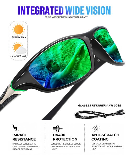 KALIYADI 4 Pack Polarized Sunglasses-Men Sports Sun-glasses: Mens Sunglasses UV Protection for Fishing Driving Cycling