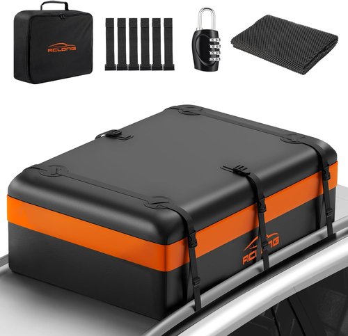 ACLONG Car Roof Bag - 21 Cubic Feet Waterproof Heavy-Duty Rooftop Cargo Carrier | Includes Anti-Slip Mat & Lock