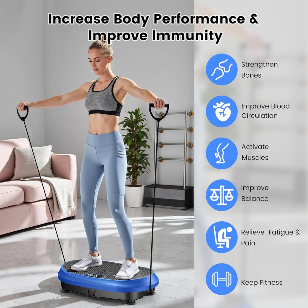 Skiennix Vibration Plate Exercise Machine - Bluetooth Fitness Platform for Lymphatic Drainage | Full Body Workout