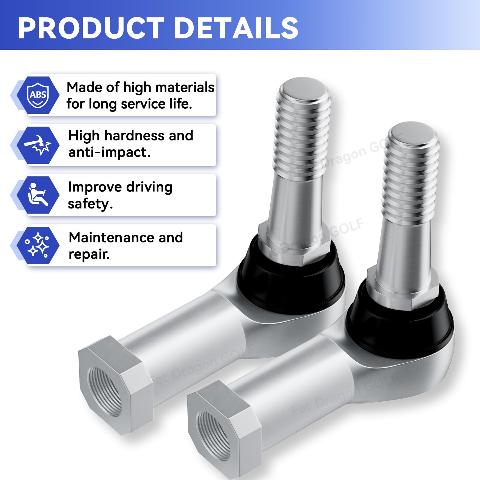 Panglong EZGO Tie Rod Ends, EZGO TXT Ball Joint Tie Rod End Kit-2PCS, for 2001-UP 36V EZGO TXT Golf Carts, Include Driver and Passenger Side, OEM Reference #70902-G01, 70902-G02