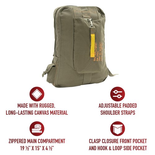 Olive Drab Vintage Canvas Flight Bag