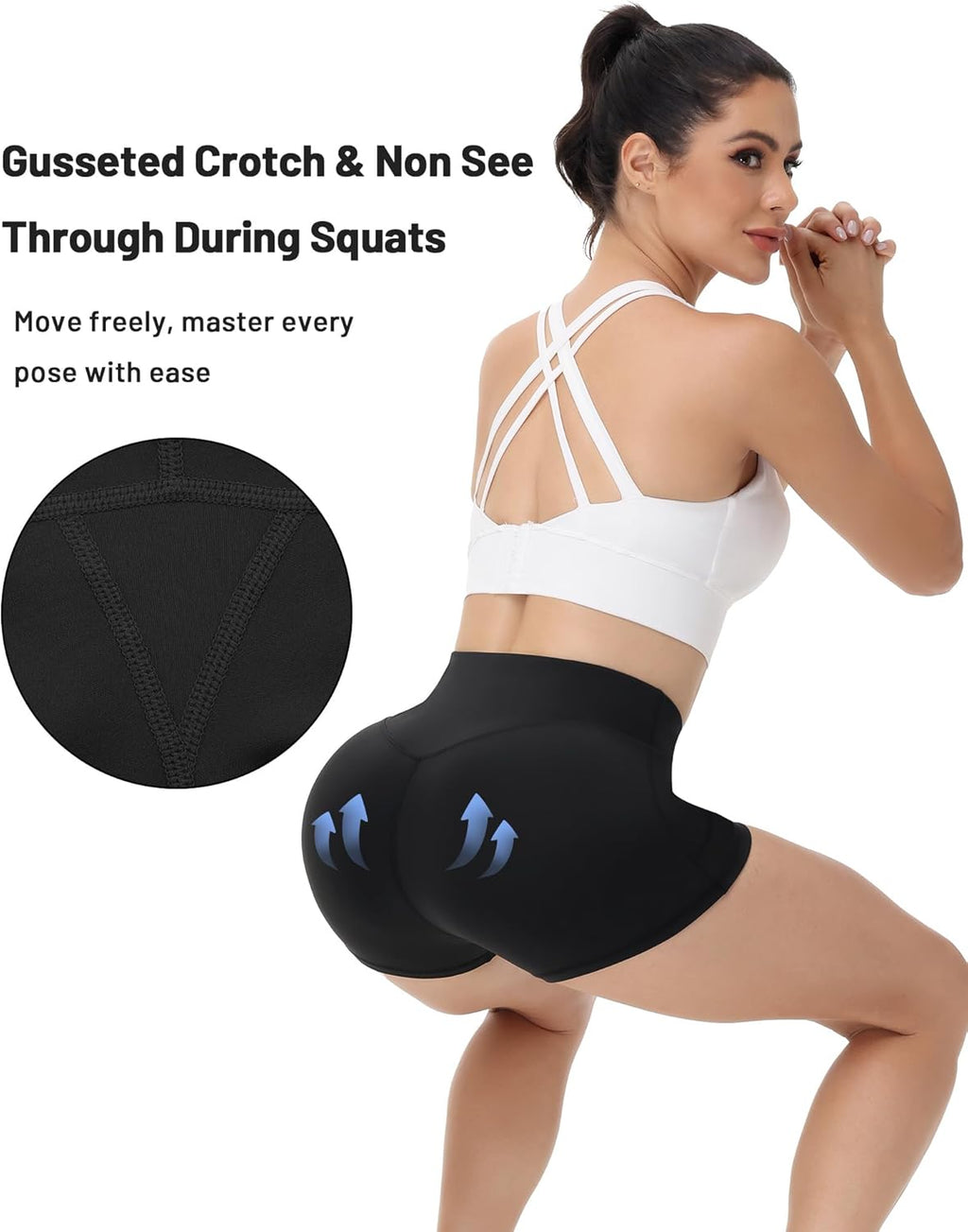 Runhit Biker Shorts for Women - High Waisted Spandex with Pockets | Tummy Control, 8''/5''/3'' Sizes