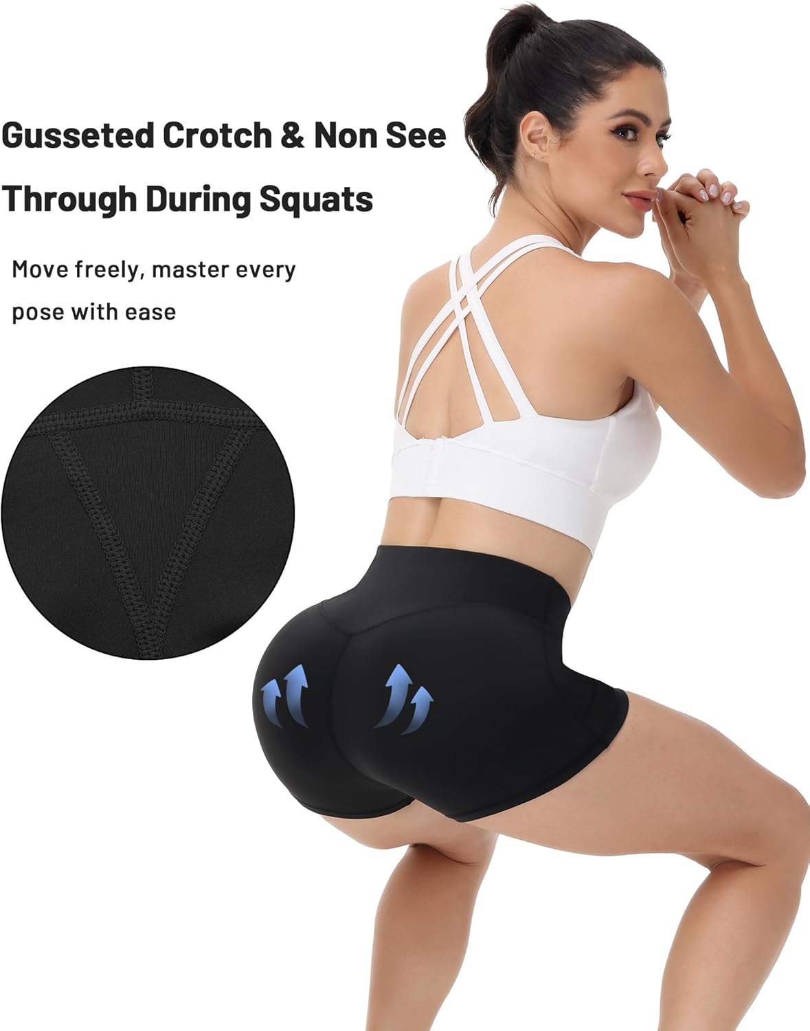 Runhit Biker Shorts for Women - High Waisted Spandex with Pockets | Tummy Control, 8''/5''/3'' Sizes