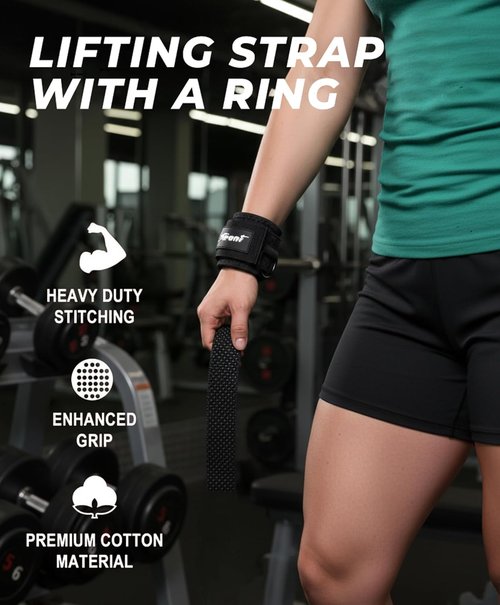 Heavy Duty Weight Lifting Straps by [Brand Name] - Comfortable Cuffed D-Ring Design for Secure Grip