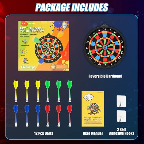 Magnetic Dart Board by [Brand Name] - Safe Indoor & Outdoor Game with 12 Darts | Perfect Gift for Ages 8-14