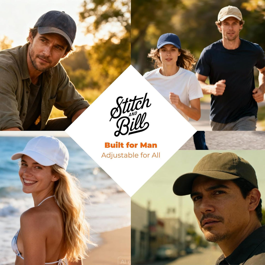Skiennix Men's Athletic Baseball Cap - Soft Cotton Unstructured Dad Hat | Adjustable Outdoor Style