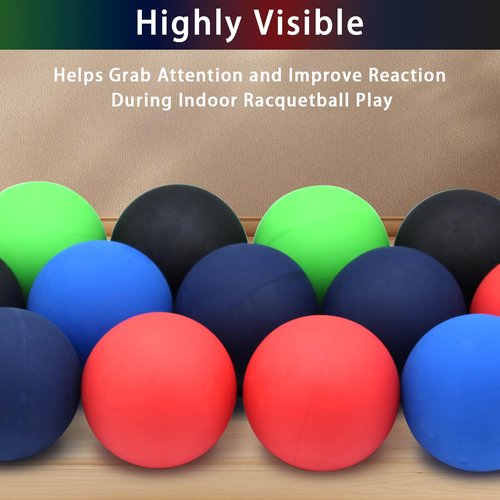 3 Pack Racquetball Multi Colored Racquetballs High Bounce Rubber Racquetballs (Blue)