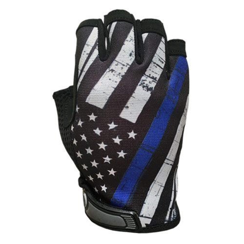 Industrious Handwear Blue Line Flag - Unlined - Half Finger Gloves - IH-BL-XSM