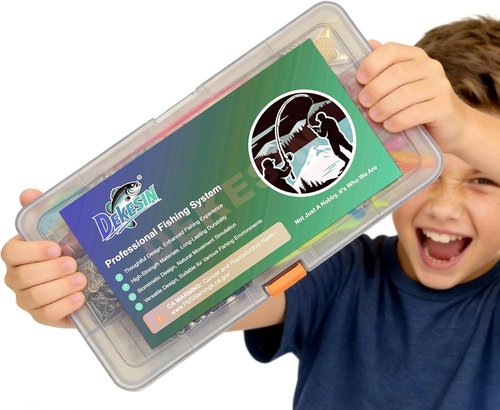 Beginner Fishing Tackle Box Kit - 75-Piece Starter Set with Crankbaits, Jigs & Hooks | Safe Portable Gift for Kids & Adults