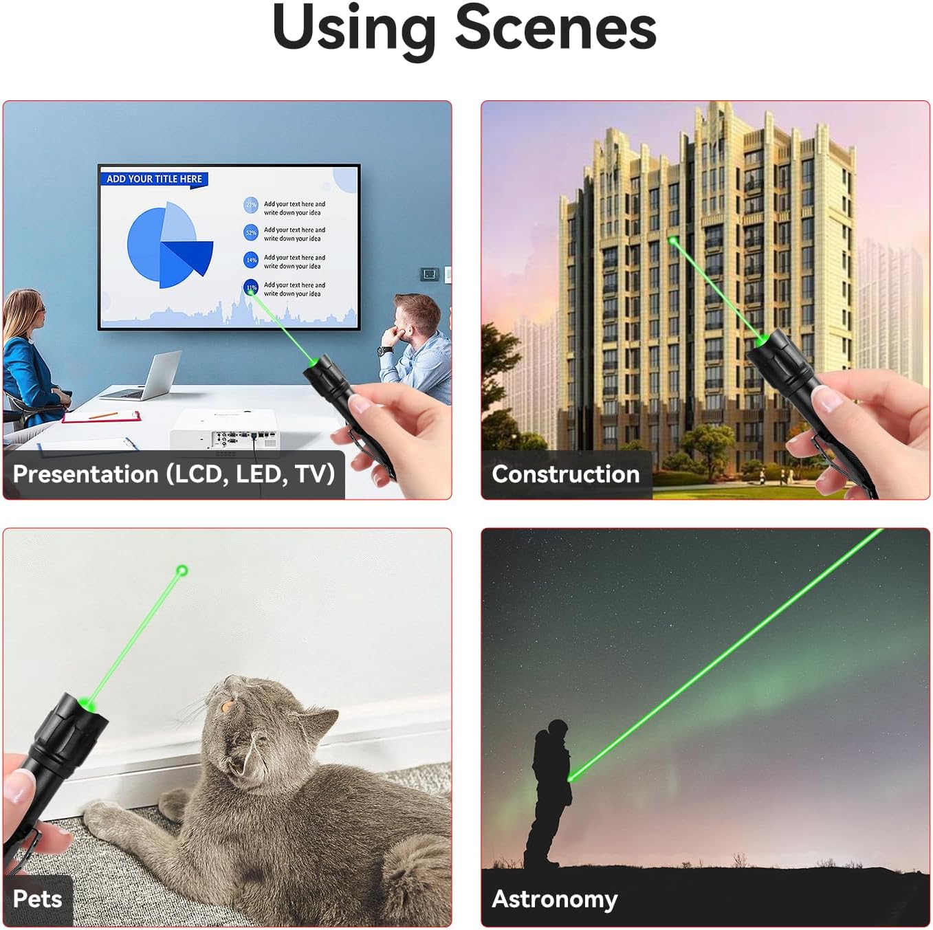 Skiennix Rechargeable Green Laser Pointer - High Power Long-Distance Beam for Presentations & Outdoors
