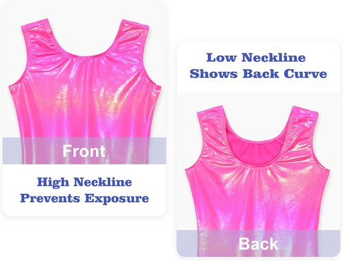 Domusgo Gymnastics Leotards - Sparkly Sleeveless One-Piece Unitards for Girls | Perfect for Tumbling