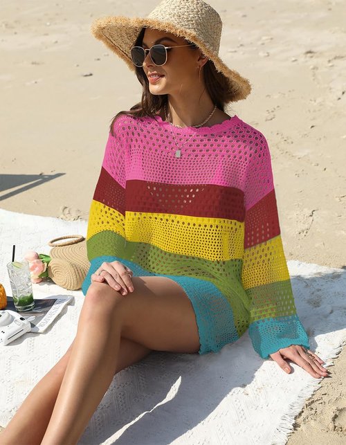 Buauty Women's Crochet Swimsuit Cover-Up - Stylish Beach Dress for Summer Vacations | Versatile Swimwear