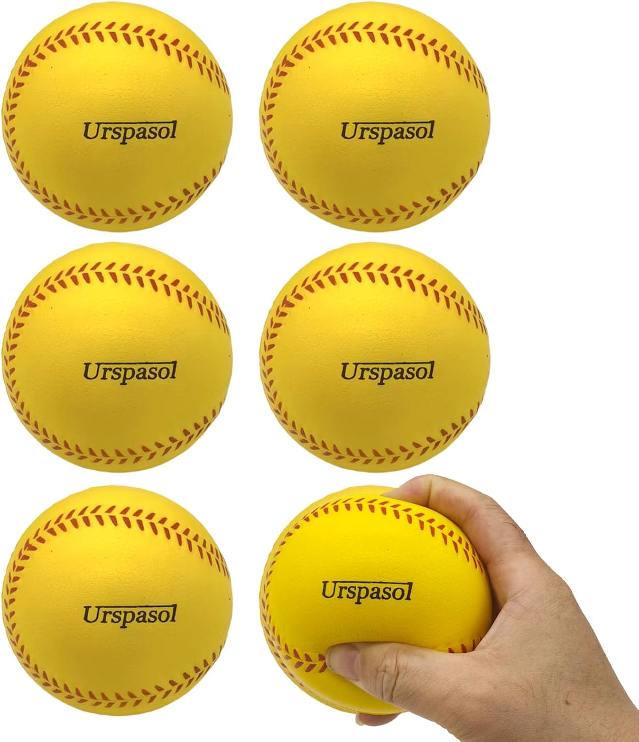 Urspasol Soft Foam Softballs - 12 Inch Oversized Training Balls with Mesh Bag for Kids & Teens