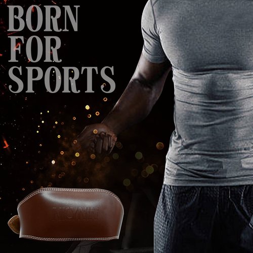 Nicynin Leather Weight lifting Belts for Men - 6 Inch Padded Lumbar Back Support Belt, Workout Waist Brace for Weightlifting Powerlifting Deadlifts Squat Strength Training Fitness