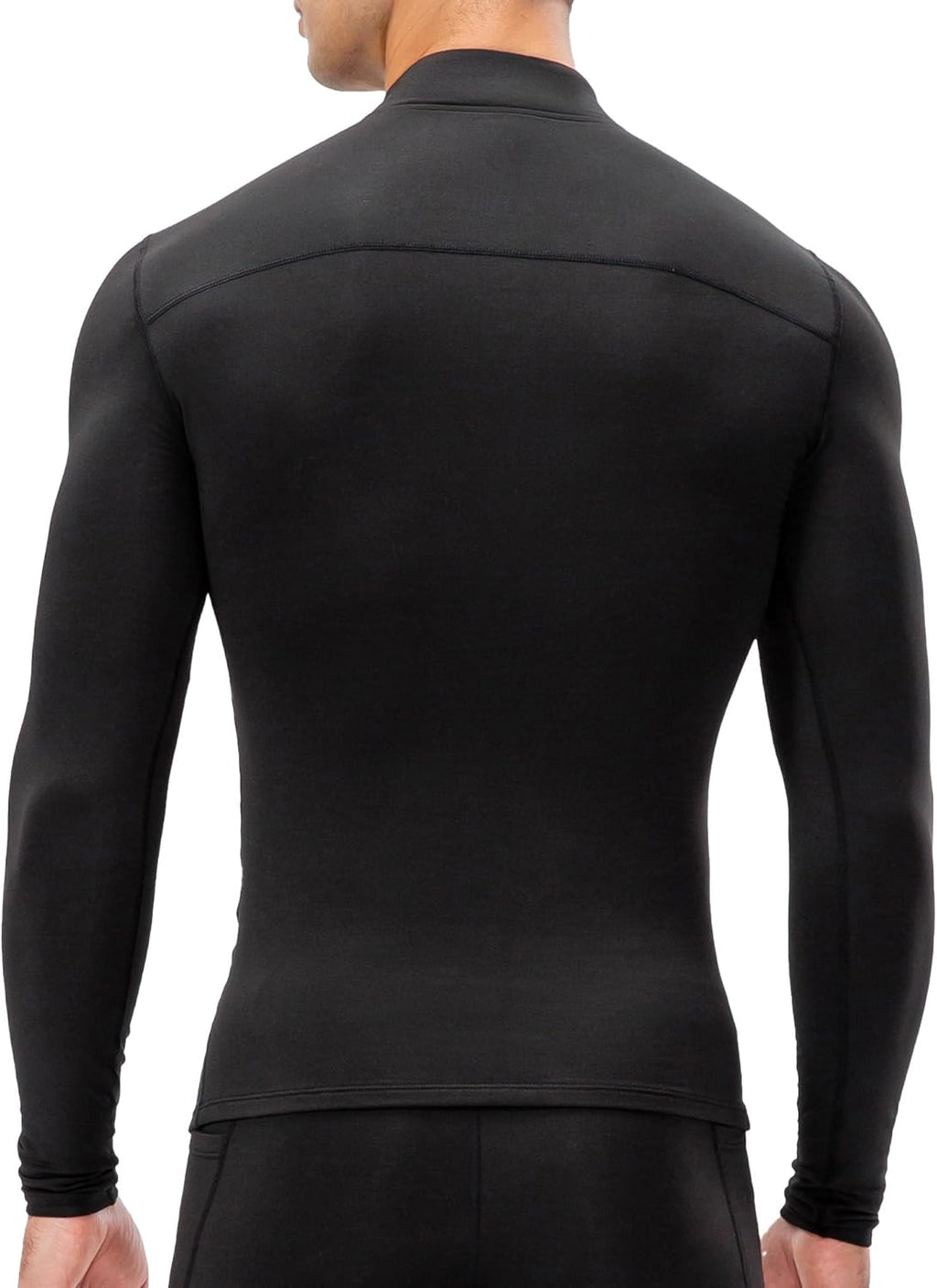 Skiennix Men's Quarter Zip Thermal Compression Shirt - Fleece Long Sleeve Athletic Base Layer Tee