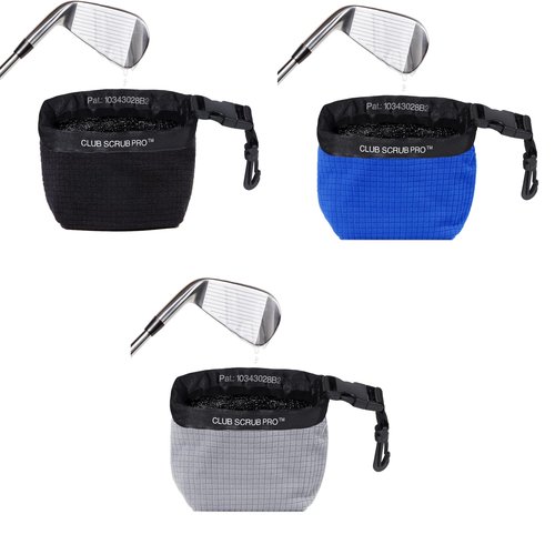 Golf Club and Golf Ball Cleaning Bag, Waterproof Clean Face Technology Liner, Detachable Clip, Machine Washable, Cleans Club Grooves, Dry Exterior