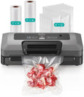 HiCOZY Vacuum Sealer - Powerful Heat Sealer with 7 Automatic Modes & Compact Design | Includes 10 Bags & Cutter