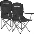 SONGMICS Folding Camping Chairs - Comfortable Heavy Duty Design | Max Load 330 lb, Black, Set of 2