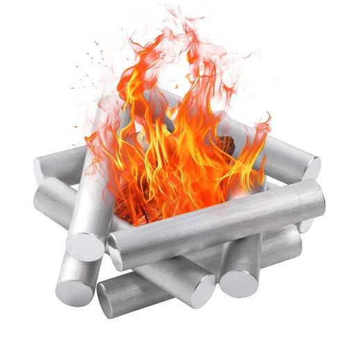 10-Pack 99% Pure Magnesium Fire Starter Rods (3.5x0.63 Inch) Compatible with Camping Survival & Outdoor Emergencies