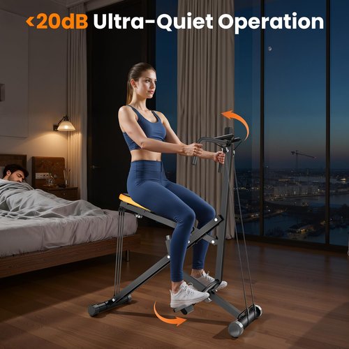 OWLSKY Squat Machine for Home Workout, Foldable Squat Assist & Row Trainer with LCD Monitor, 3 Resistance Bands, Adjustable Seat, Heavy Duty 350 lbs, Full-Body Fitness Equipment