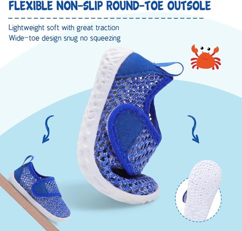 LeIsfIt Toddler Water Shoes Boys Girls Barefoot Aqua Socks Kids Breathable Quick-Dry Swim Shoes for Beach Pool Surf