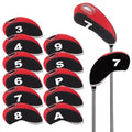 Welspo Golf 11pcs Neoprene Iron Headcover Set Golf Club Iron Head Covers Set Driver Headcover, Transparent Window and Number Print on Both Sides, Head Cover Wedge Iron Protective fits Main Iron Clubs