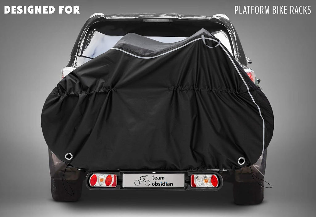TeamObsidian Bike Cover - Waterproof Outdoor Storage & Travel Protection for 1-3 Bikes - Heavy Duty 300D Oxford Material