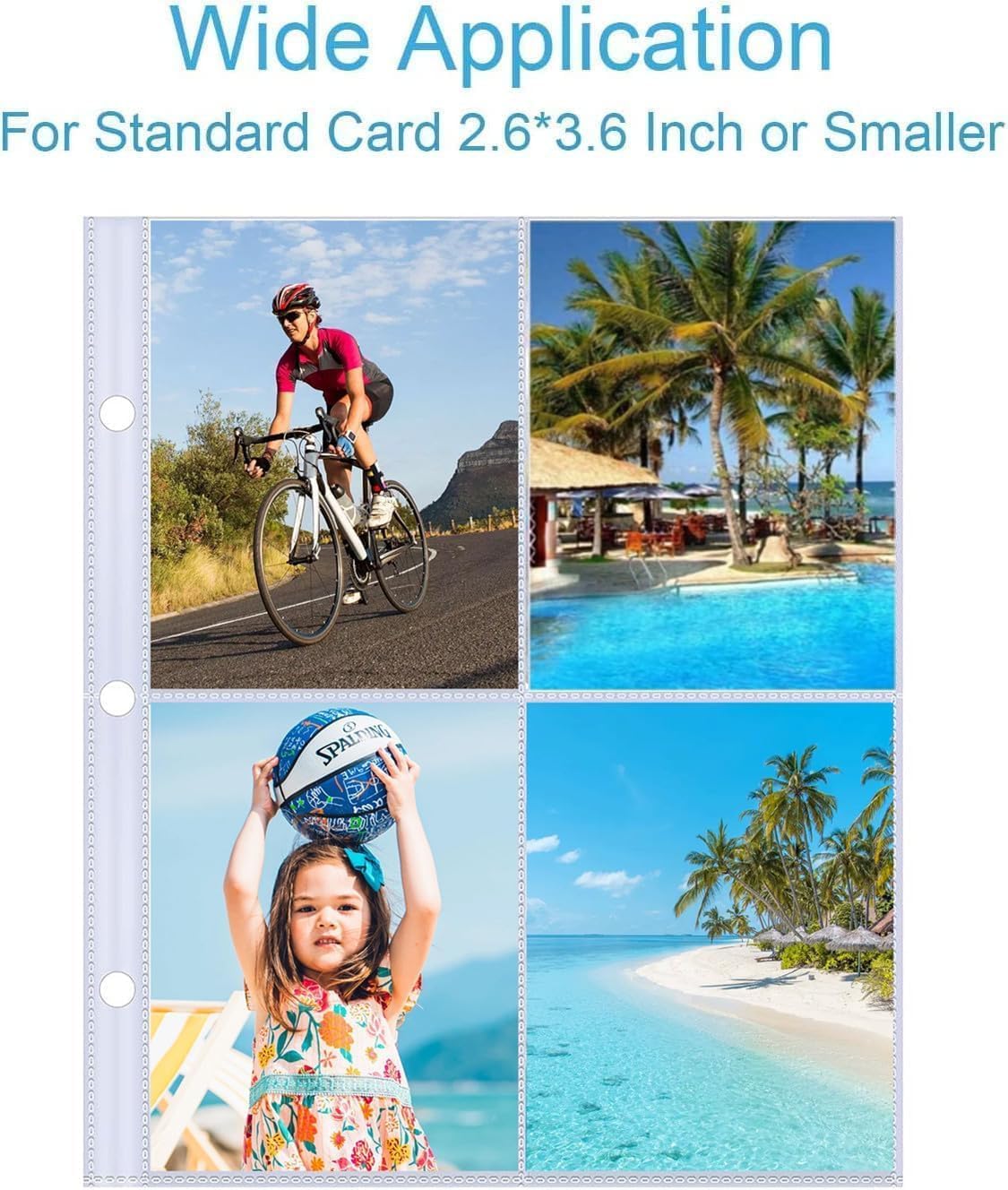 Skiennix Card Sleeves - 50PCS Trading Card Binder Sheets with 4 Pockets for Sports & Game Cards | Clear