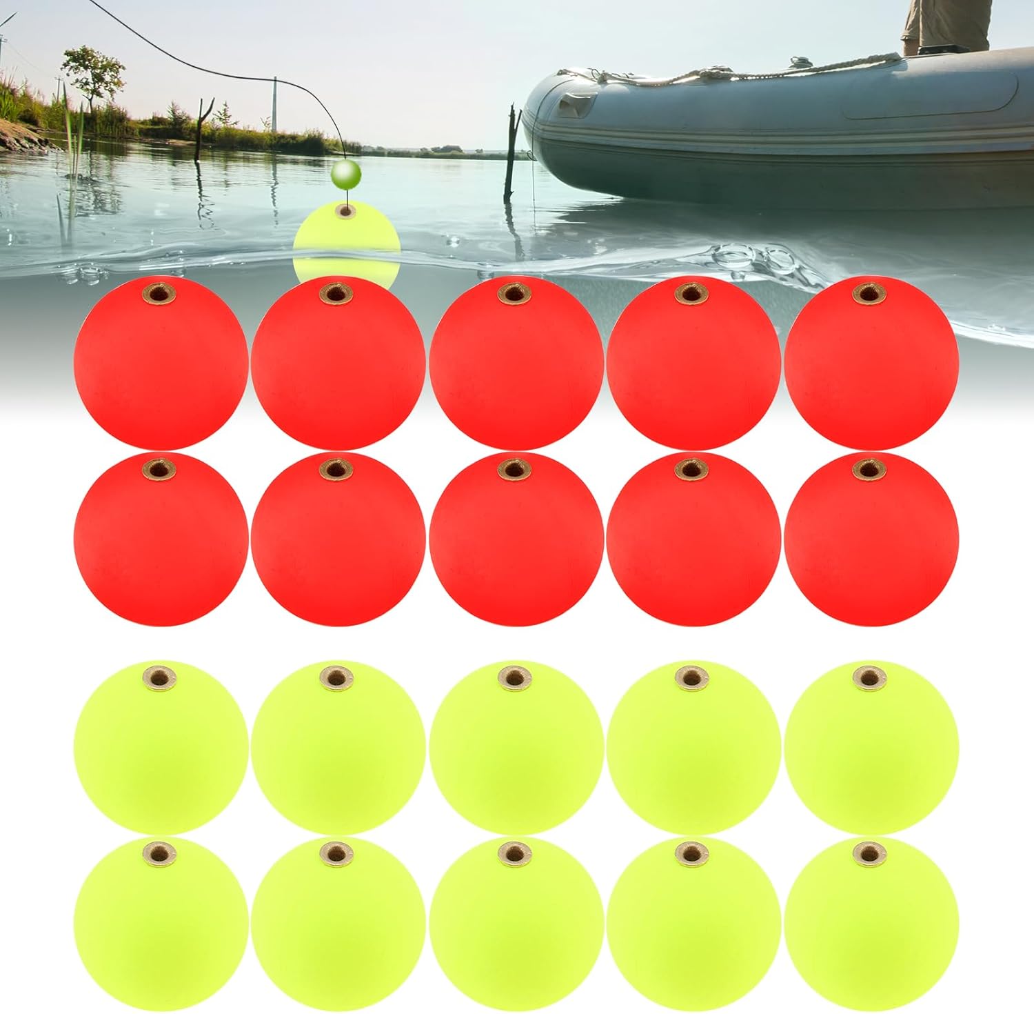 OriGlam Fishing Bobber Set - 20 Foam Slip Floats for Crappie, Trout, Bass & Panfish | Durable & Lightweight