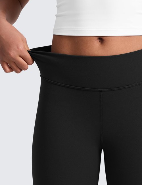 CRZ YOGA Girls Matte Thermal Fleece Lined Full Length Leggings - Casual Athletic High Waist Pants Winter Warm Kids Teen Black Medium